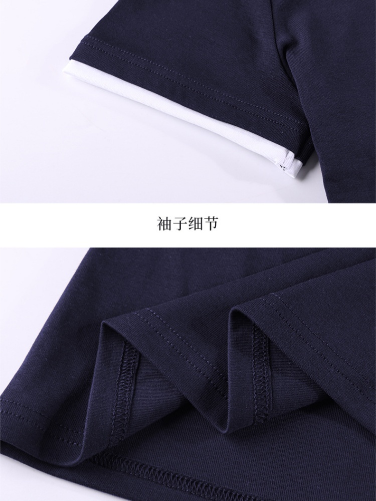 【92精梳棉】轩凌子撞色字母短袖T恤XS82620103·樱桃红