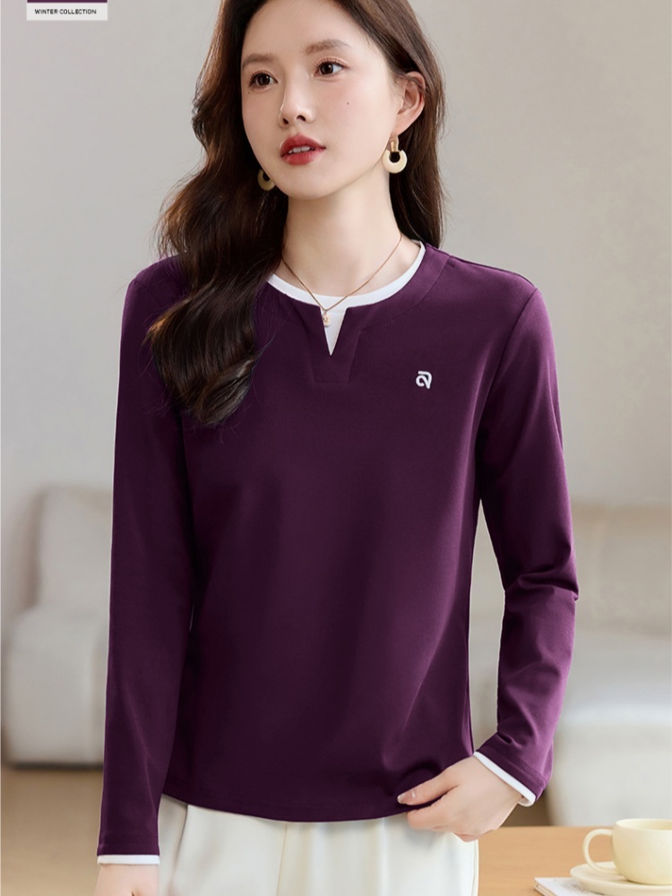 【92精梳棉】轩凌子个性假两件T恤XS82530021·安可拉红