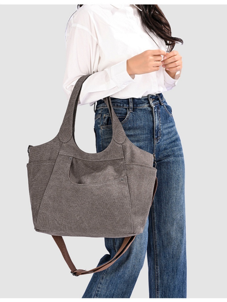 KVKY大号轻便复古帆布包1738·灰色