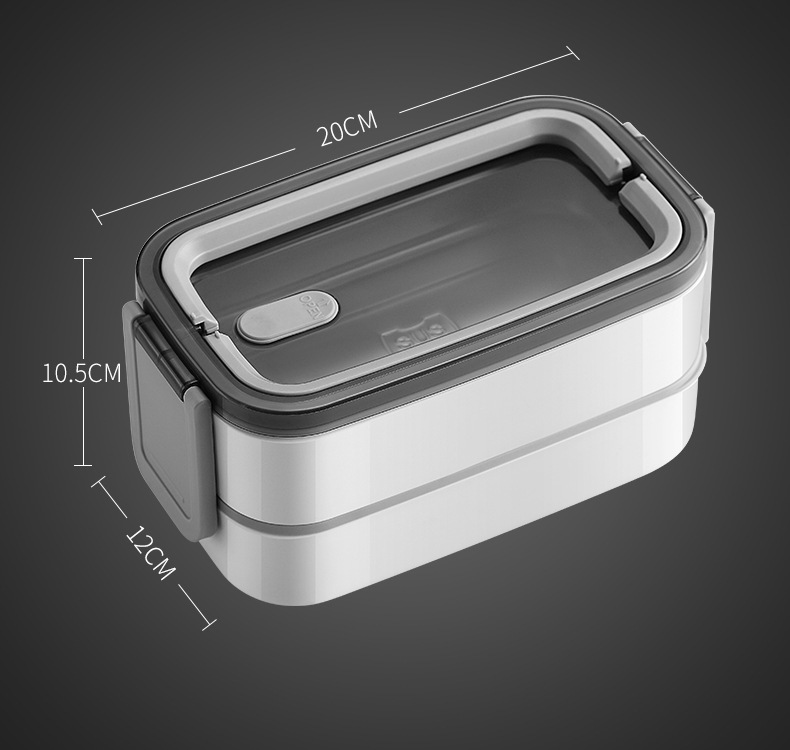 【手提式饭盒】304不锈钢手提式饭盒午餐盒·白色3格