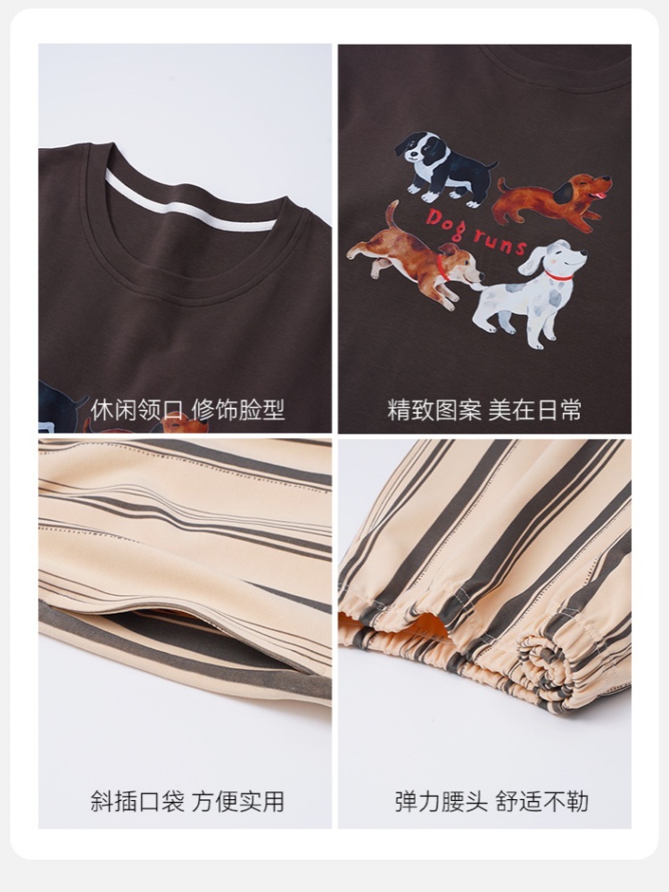 【纯棉带胸垫】安曼短袖短裤家居服套装37008·37008D