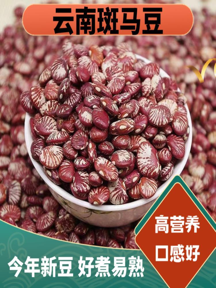 云南斑马豆 5斤 新货农家自产大圣豆 荷包豆 饭豆煲汤煮粥