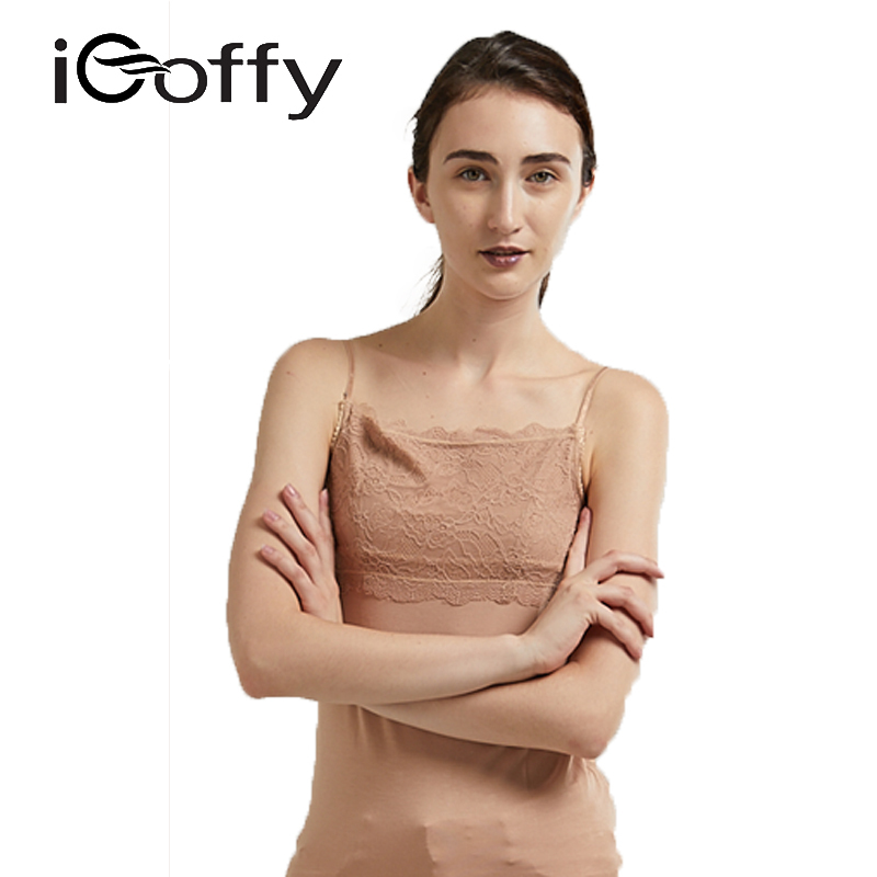欧菲(icoffy) 女士蕾丝吊带衫 2件组(OF2015011)·浅咖+白色