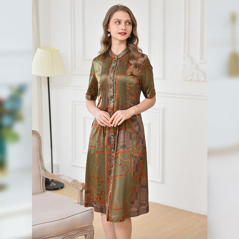 恒源祥fazeya纯桑蚕丝815真丝女裙·815-1 黄色