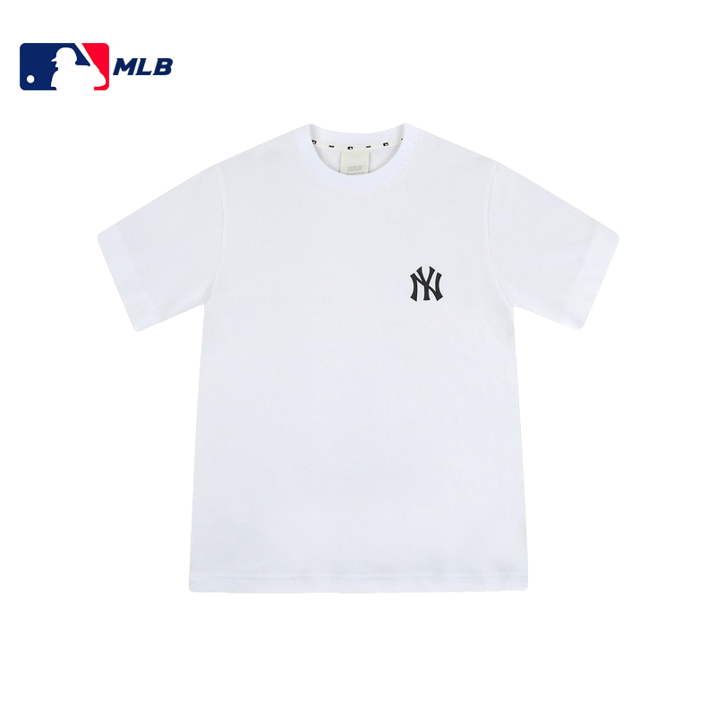 MLB 小标系列短袖白色黑标T恤NY 31TS10031-50W·白色黑标