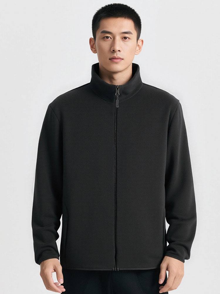 雀说 男女款新品冬季奥粒绒外套上衣双面抓绒衣外套SPM2501·男黑色