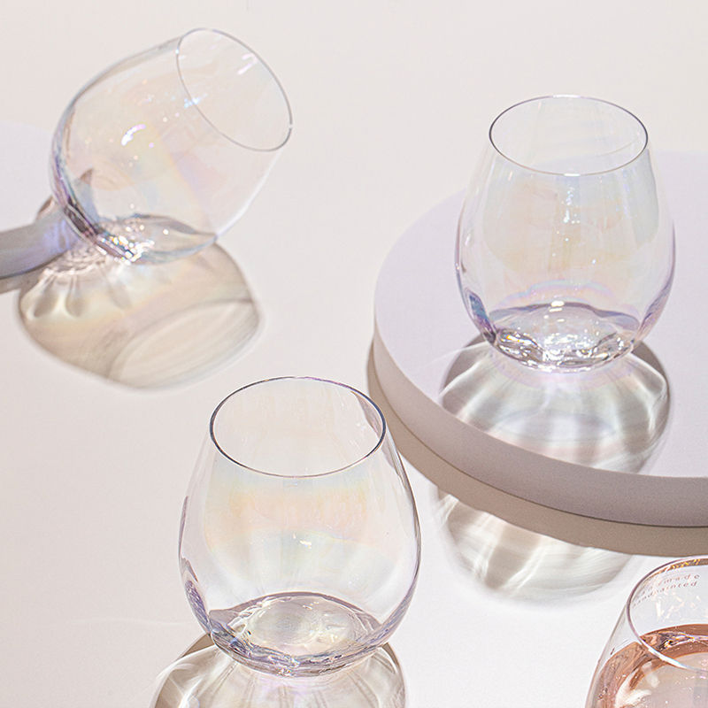 两件套景璃苑炫彩创意ins风幻彩彩虹水晶玻璃珍珠杯·1