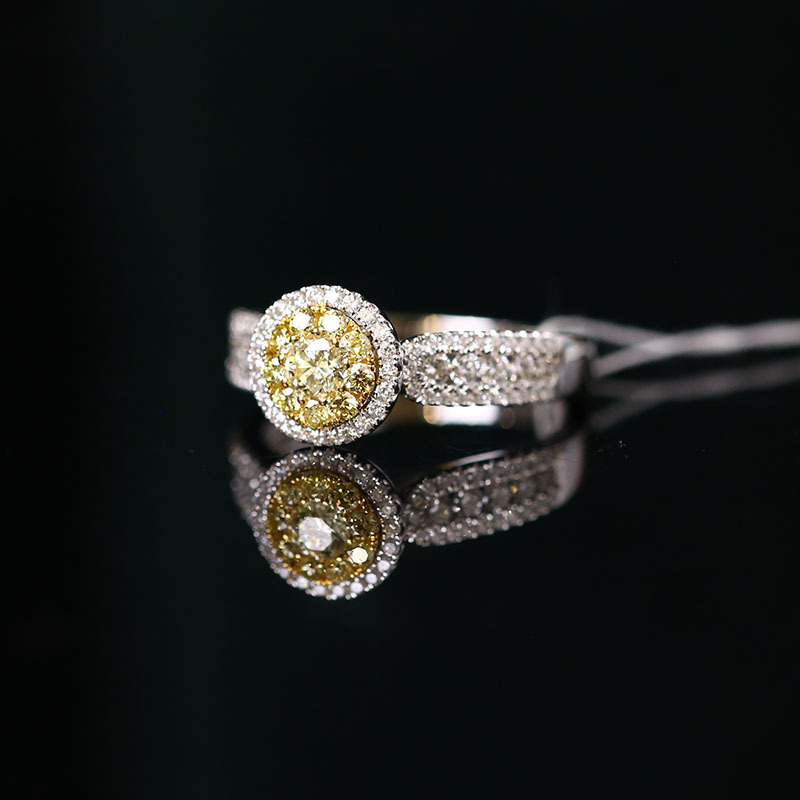 慕古18k金黄钻圆形戒指