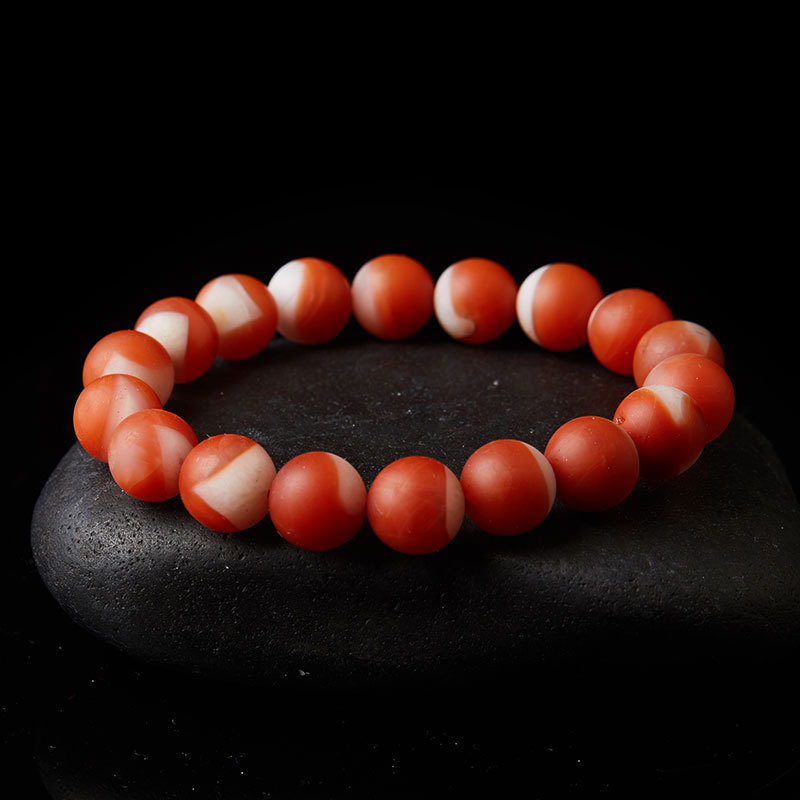 曼丽翠南红玛瑙保山红白料11-12mm手串手链