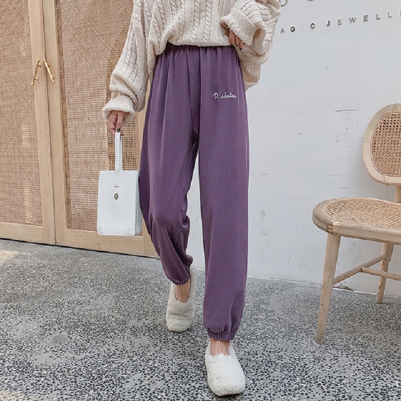 百蝶依时尚暖心裤2件组·灰色+紫色
