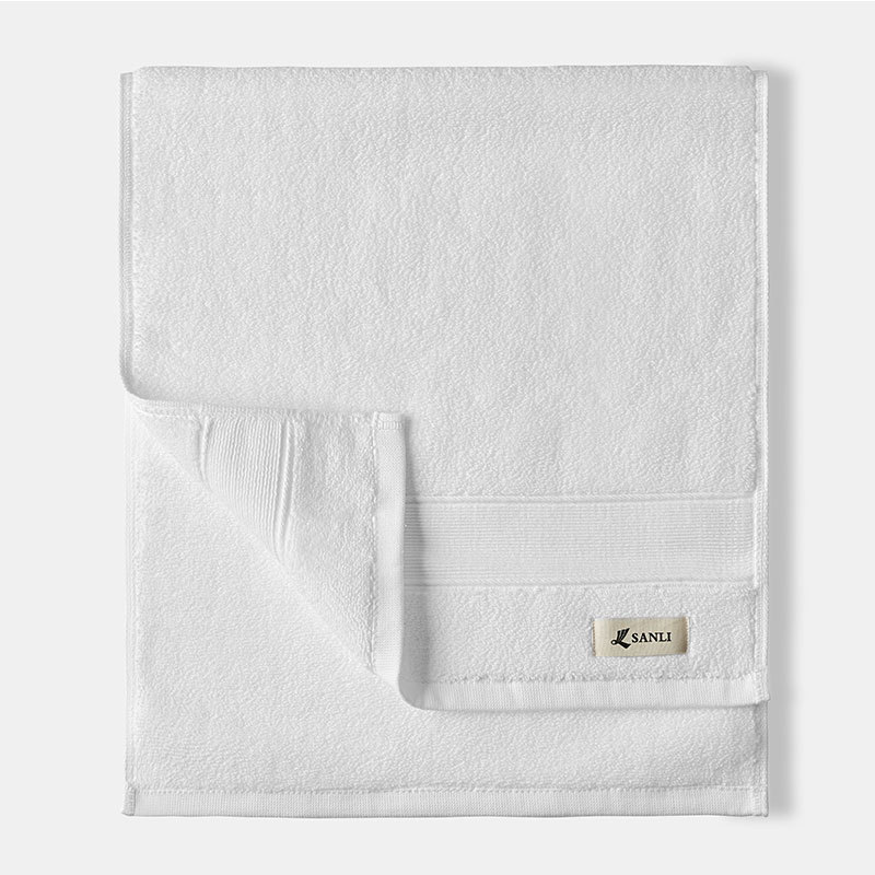 三利纯棉加厚大毛巾3条装北欧风情面巾JS819·白色黄色驼色各1条