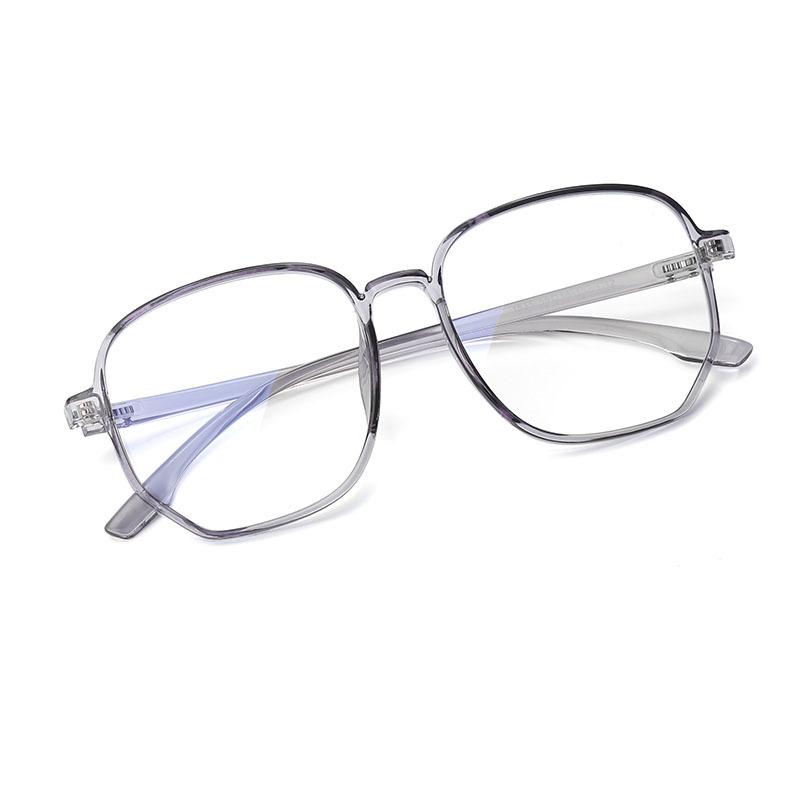 骊佳LJGOOD韩版大框防蓝光护目镜网红同款眼镜1535·透灰