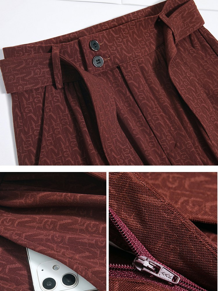 【大牌代工厂出品】和顺圣春秋轻熟风高腰阔腿裤2713·灰咖