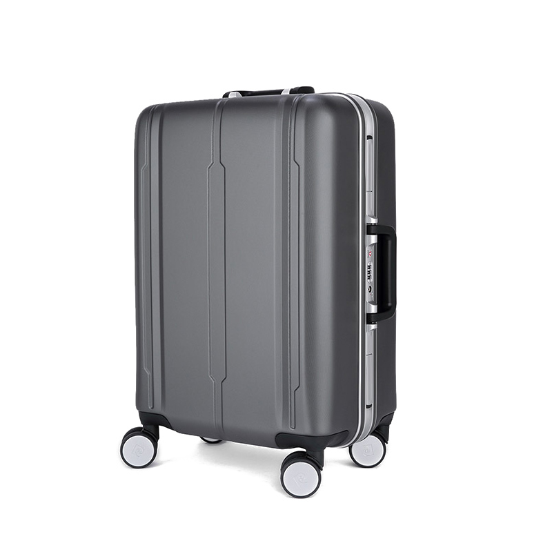 皮尔卡丹24寸铝框行李箱拉杆箱静音万向轮登机男女潮大容量旅行箱·灰色