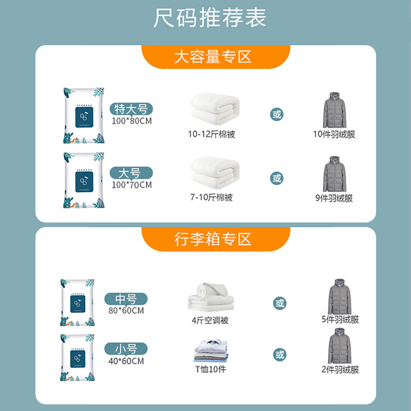 家佳乐 真空压缩袋衣服收纳袋（中号+大号+特大号）各一个电动泵*1