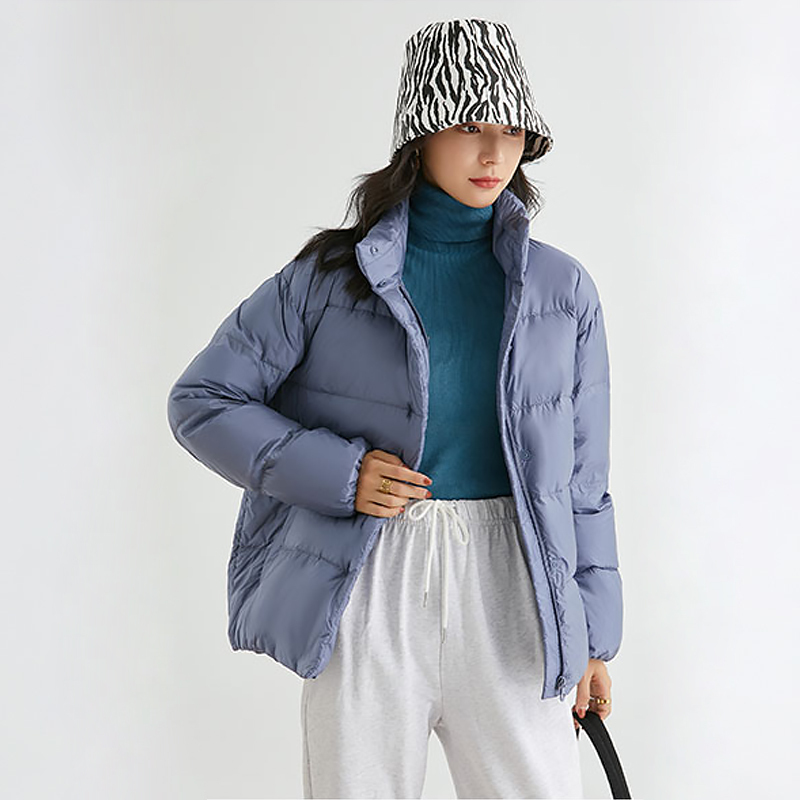 丁摩 冬季保暖羽绒服短款90%绒2052·雾霾蓝