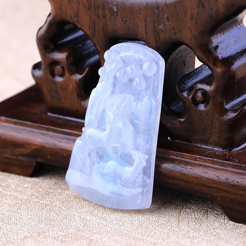 顺然天然a货翡翠冰种一路有你吊坠