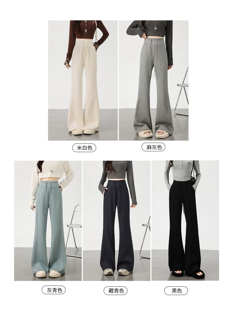 西果砂洗曼巴棉休闲微喇裤1236·麻灰色常规