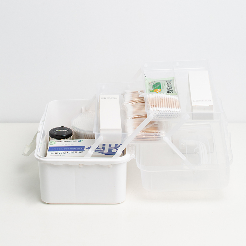 多派家用多功能多层收纳箱医药箱便携收纳盒加大号颜色可选·白色
