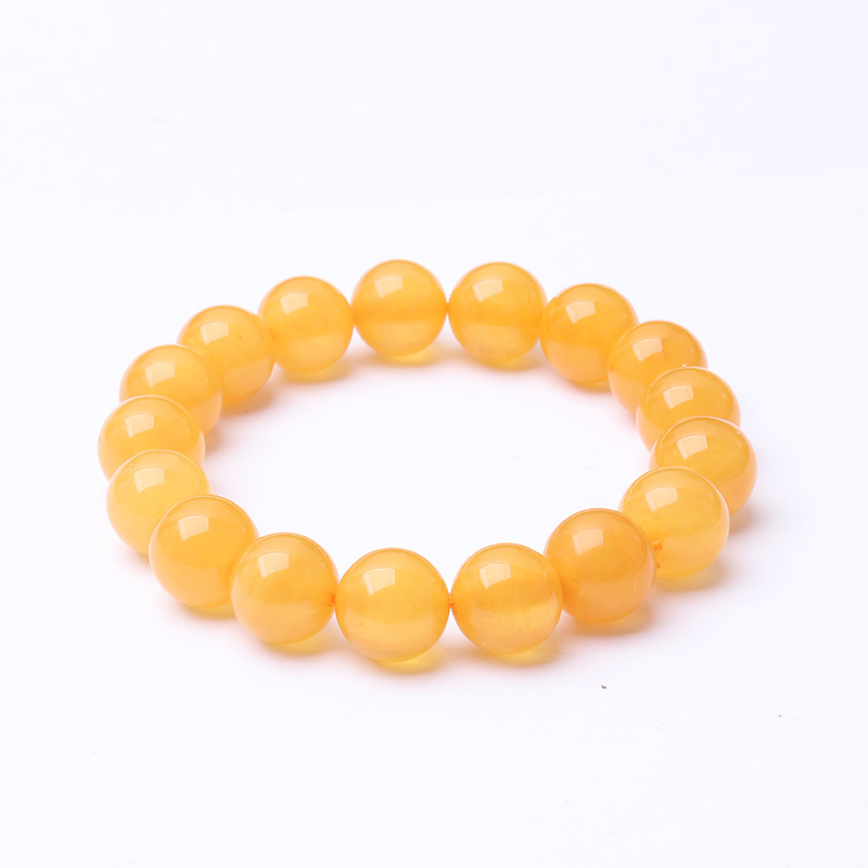 映时鸡油黄蜜蜡单圈手串11MM