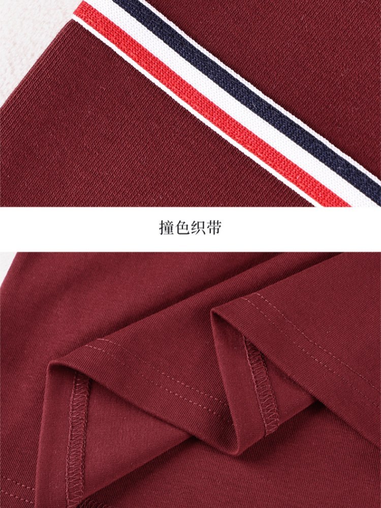 【92精梳棉】轩凌子刺绣立领长袖T恤XS92613004·安可拉红