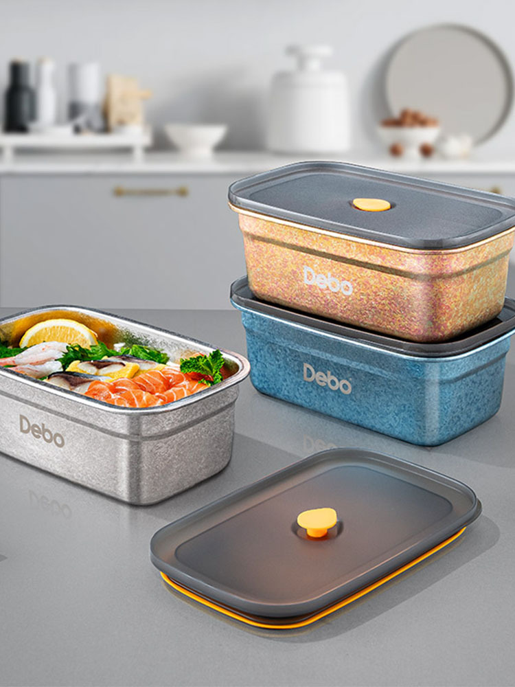 德铂 阿加莎纯钛饭盒1000ml DEP-954·灰色