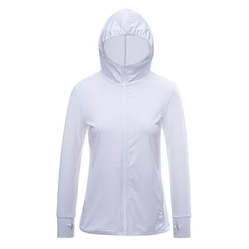 【质检UPF50+ YKK拉链】男女款大码轻便透气防晒衣·女-白色