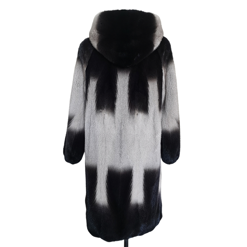 索娜斯段染丹麦进口水貂大衣·银蓝色