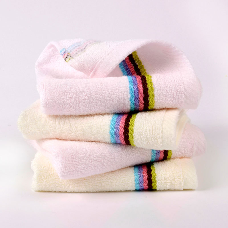 洁玉纯棉素色毛巾8条装JY-1267F粉色米色各4条