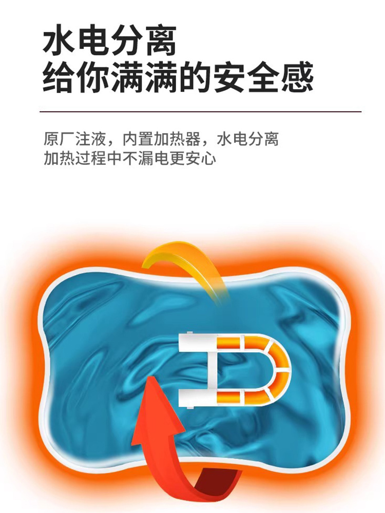 国标充电双插手热水袋防爆暖水袋暖宝宝电暖宝热宝加长暖被窝·灰色