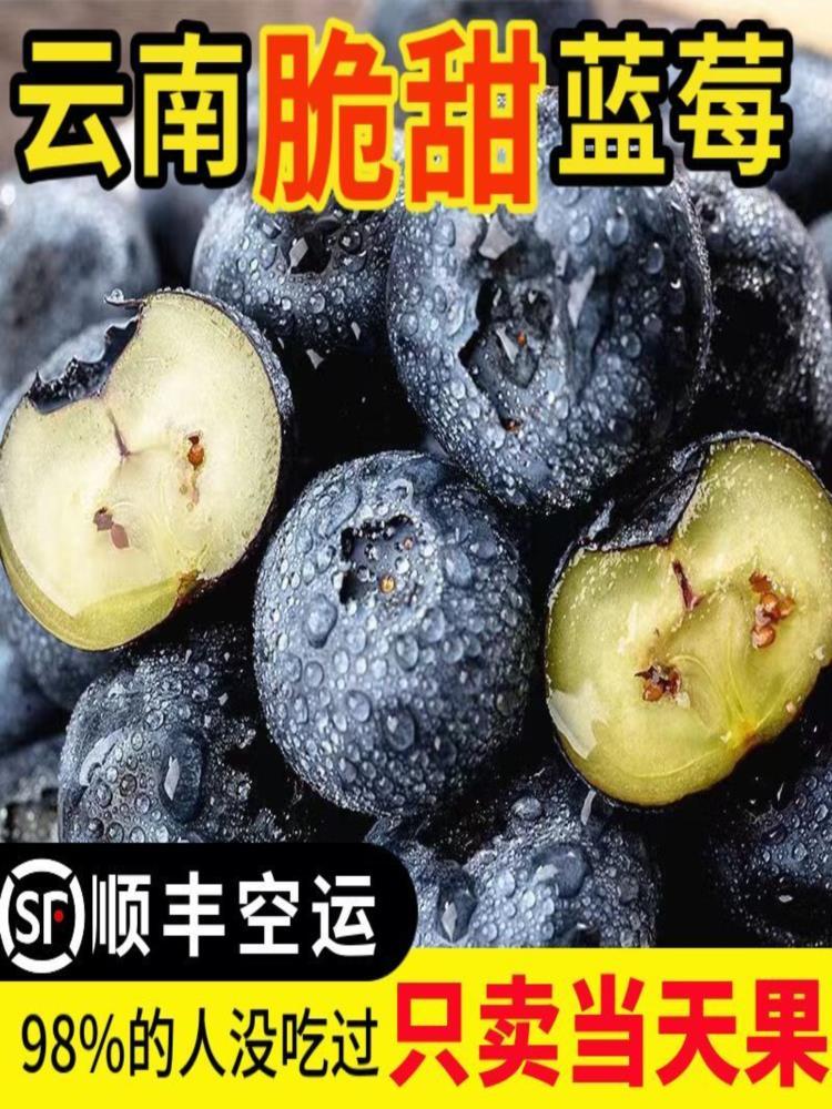 【顺丰/京东】花香蓝莓 125g*4盒 果径18mm+ 云南澄江抚仙湖