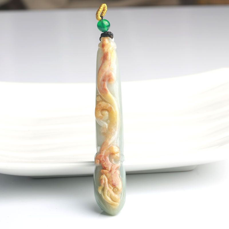 老冯记a货翡翠飘黄翡文昌笔学业有成挂件
