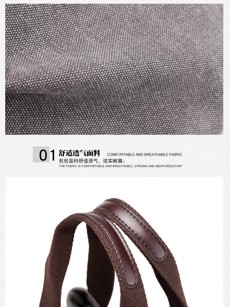 KVKY三袋分区轻便帆布包5081·黑色