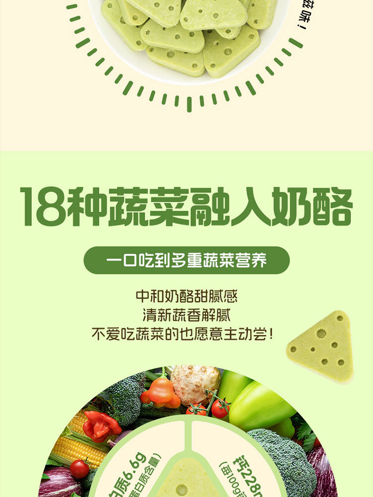 【首发福利】一品玉新疆青蔬三角奶酪100克*8袋