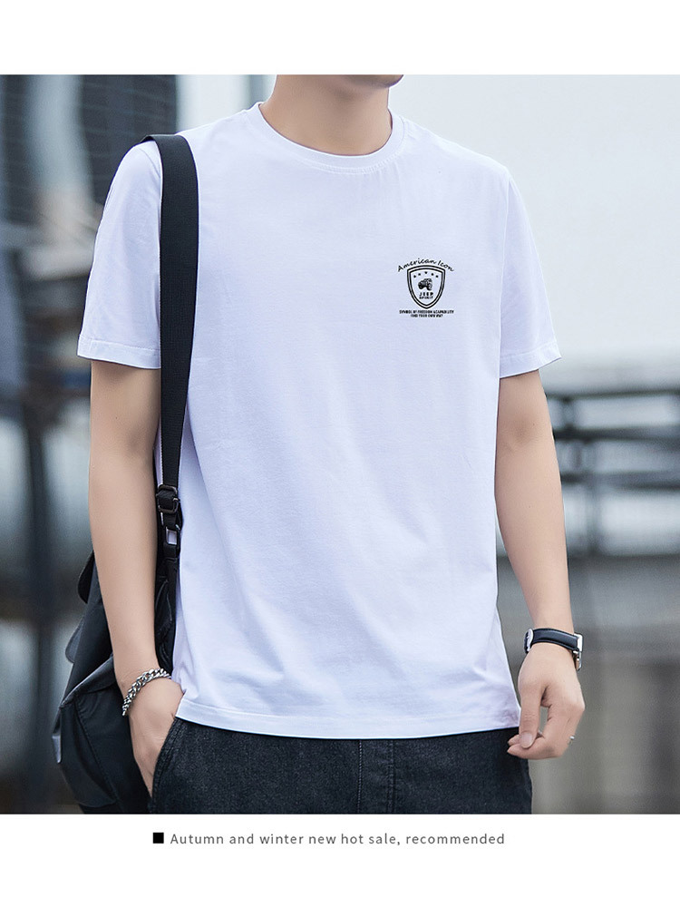 JEEP 夏季男士短袖T恤纯棉体恤279022·蓝色