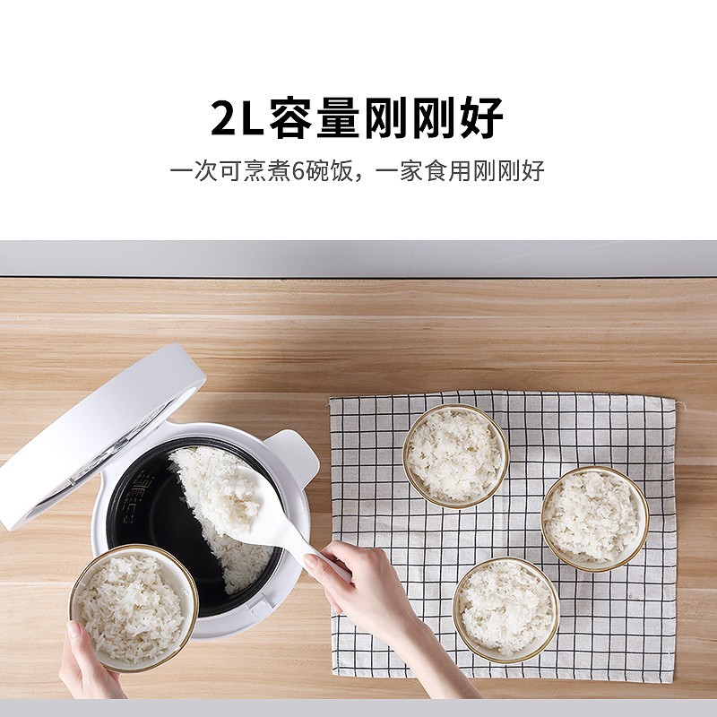 韩国现代智能微压电饭煲2L 白色QC-FB0201  