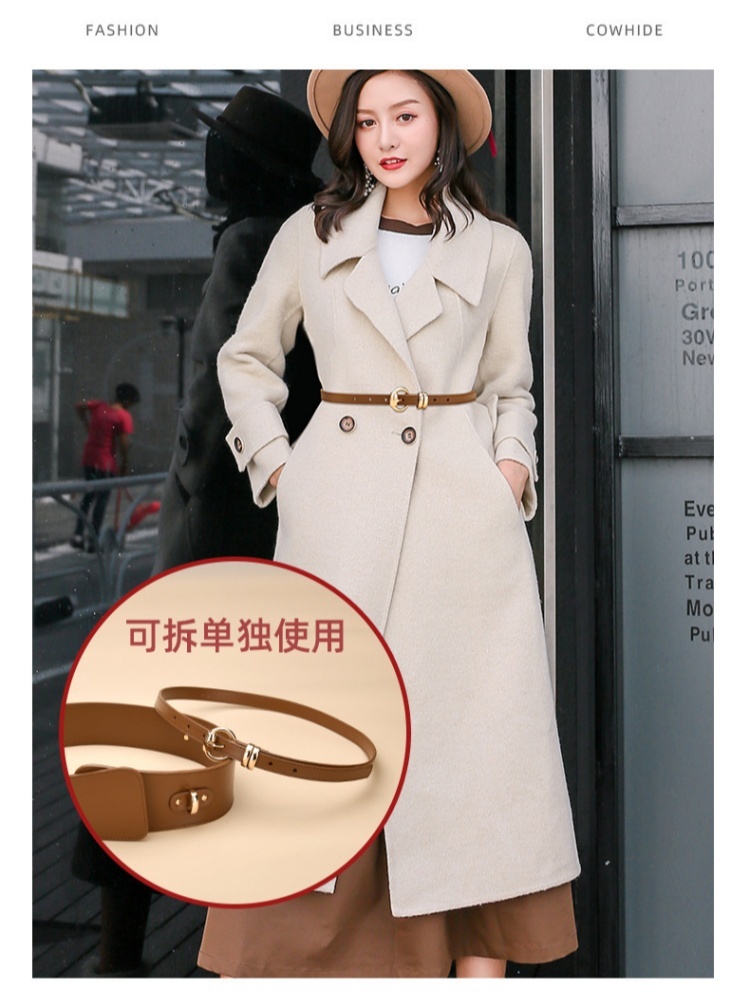 【可拆两条】杜鹃鸟个性设计腰封牛皮腰带80182·棕色