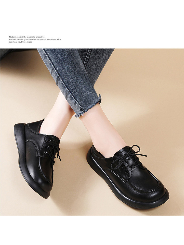 【一鞋两穿 牛皮软底】新款英伦风舒适圆头百搭乐福鞋·黑色