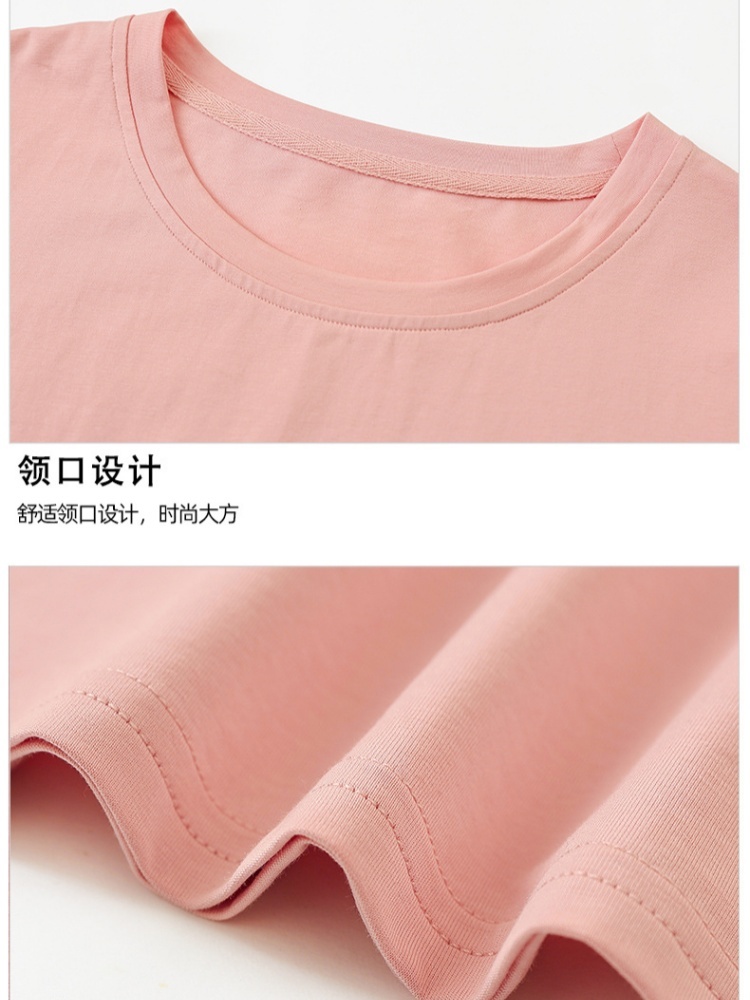 【95精梳棉】蓝萱大码五排字母短T恤HN8611·粉色