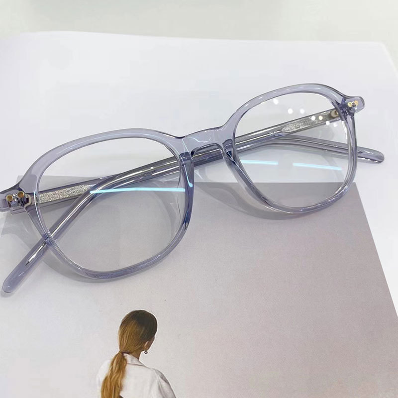 骊佳LJGOOD高端板材眼镜多边形防蓝光护目镜2649·透灰框