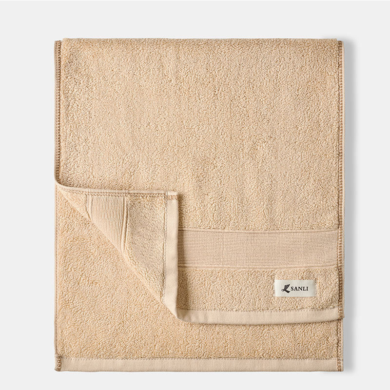 三利纯棉加厚大毛巾3条装北欧风情面巾JS819·白色黄色驼色各1条
