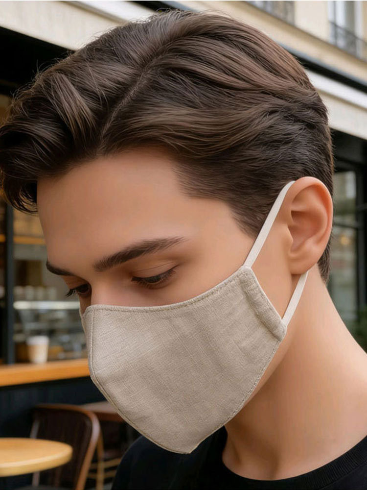 【3件装】砾驾纯汉麻双层防晒透气yi菌立体扣罩防晒·MYX-湖蓝色-双层汉麻