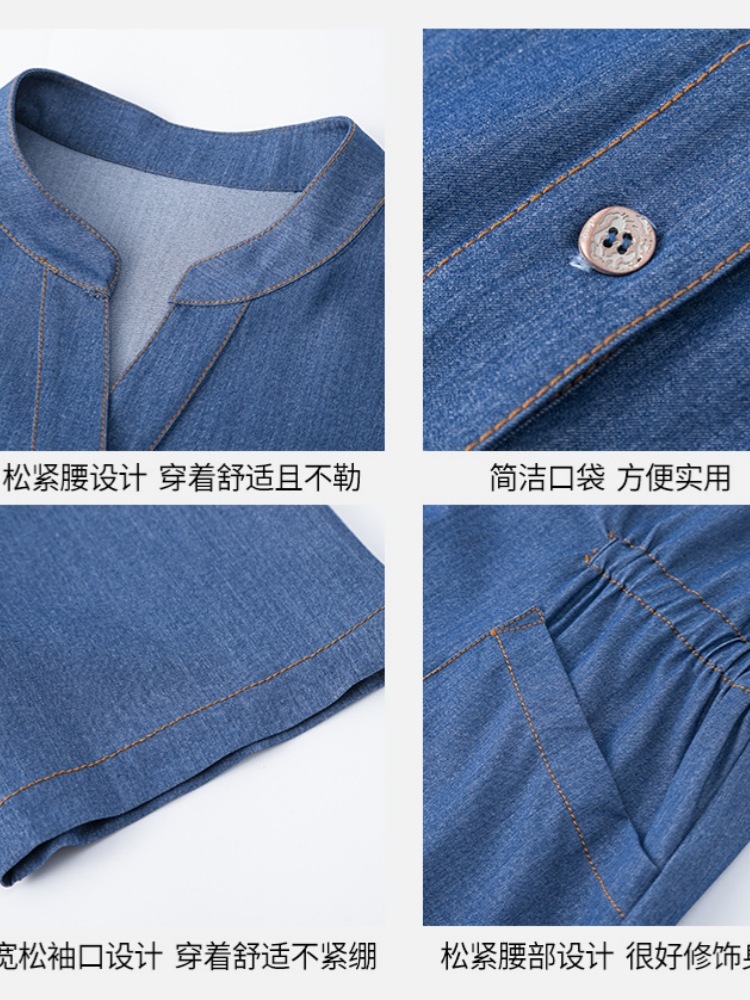 布客轻薄天丝宽松牛仔连衣裙325076·深蓝色