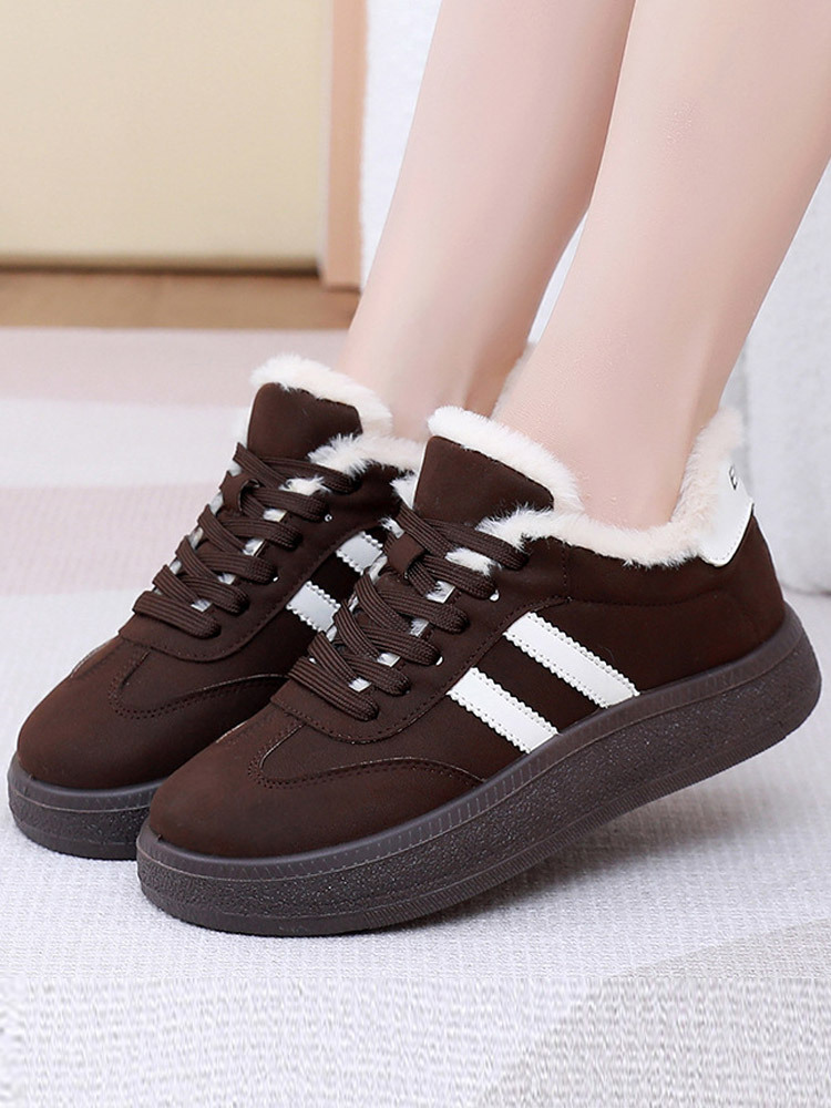 加绒系带德训女鞋302#·卡其色