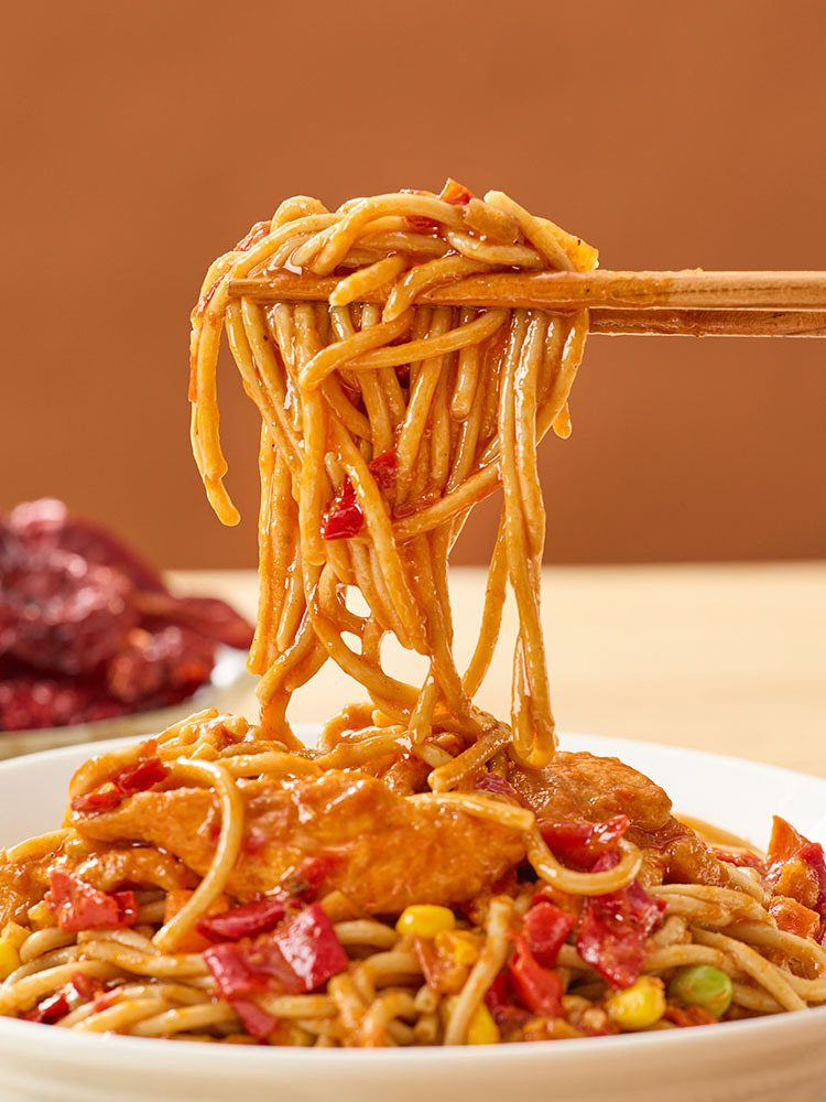 生鲜-西贝辣皮子鸡肉拌燕麦面340g*3包