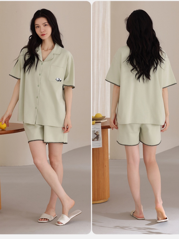 【100棉】安曼短袖短裤开扣家居服5042·YA5044