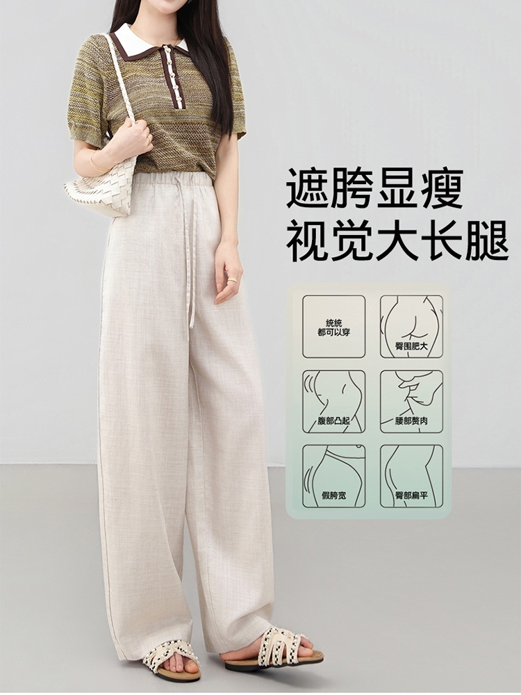 【大牌代工厂出品】和顺圣天丝亚麻慵懒感气球裤26052·藏青色