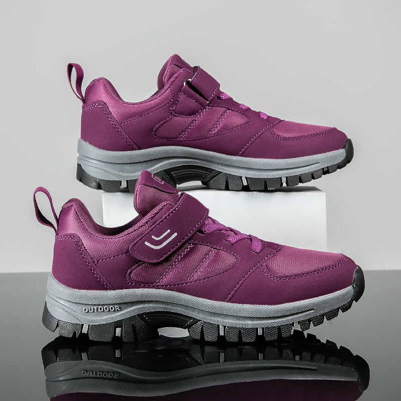 SSYAOGE秋季新款健步鞋密网布透气革老人鞋906·女款紫色