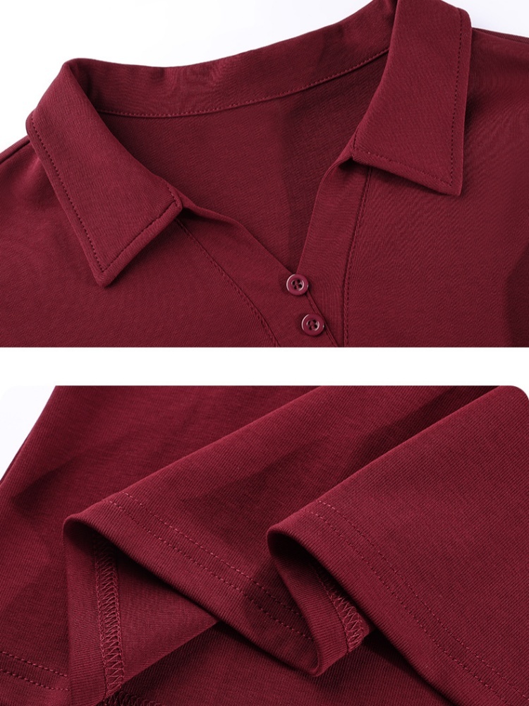 【92精梳棉】轩凌子简约翻领T恤S82530144·安可拉红