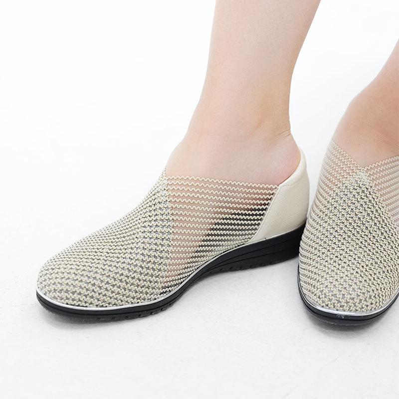 【上新】Pansy日本女鞋夏季镂空透气编织单鞋7054·金色